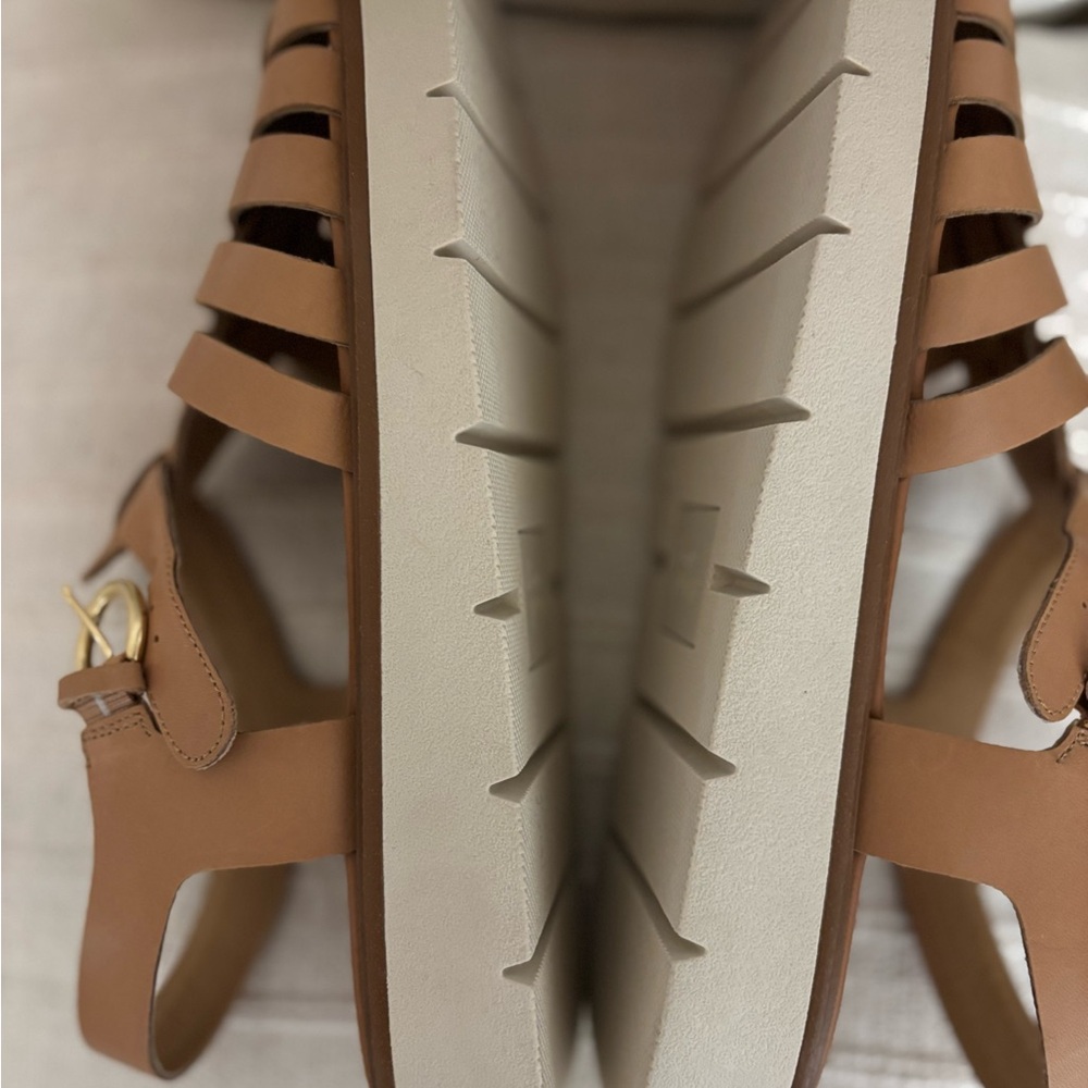 Women's Tan Leather Sandals - Picture 2 of 4